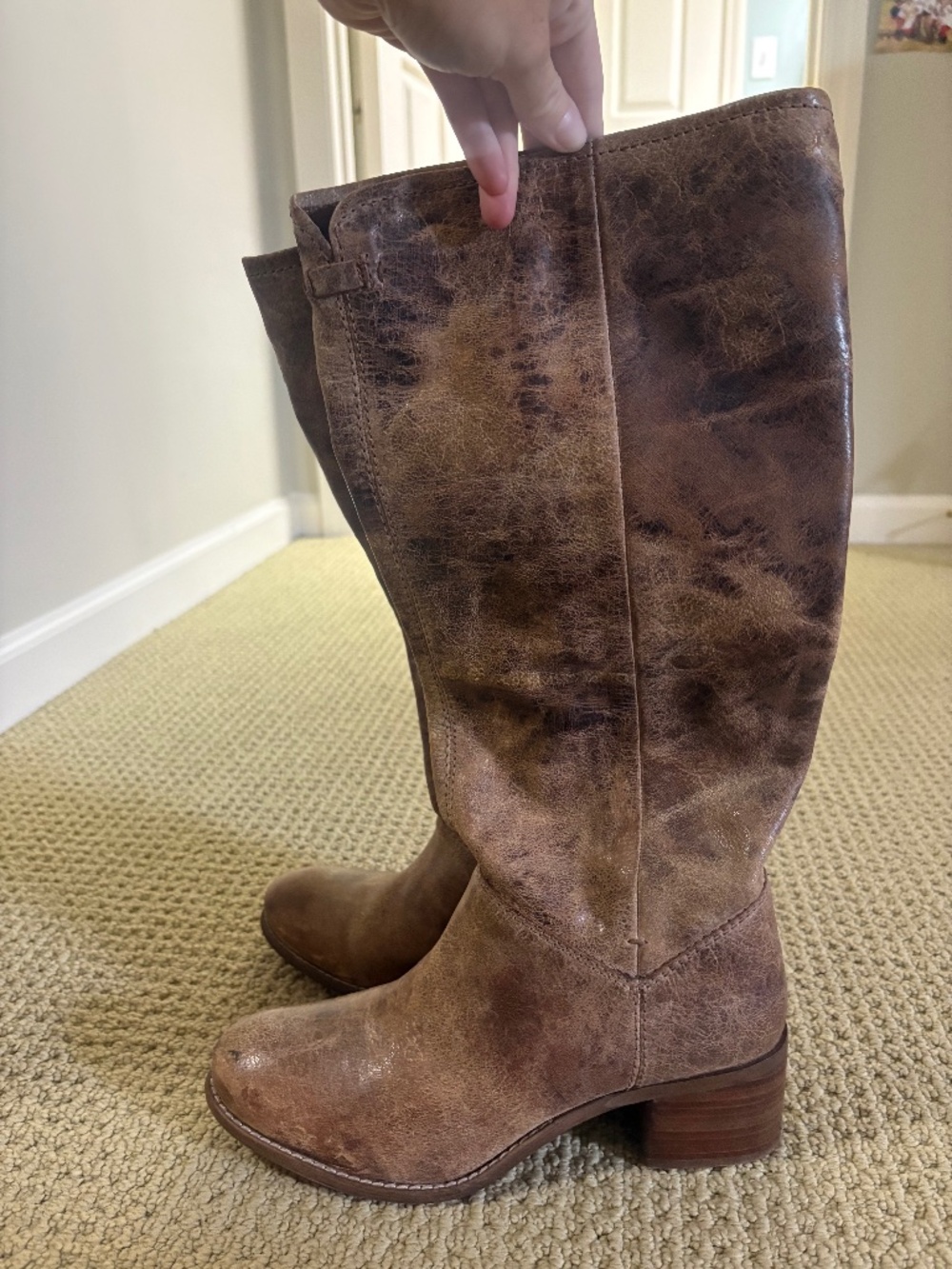 Diba True Week Day Leather Boots in Tan Vintage Size 9